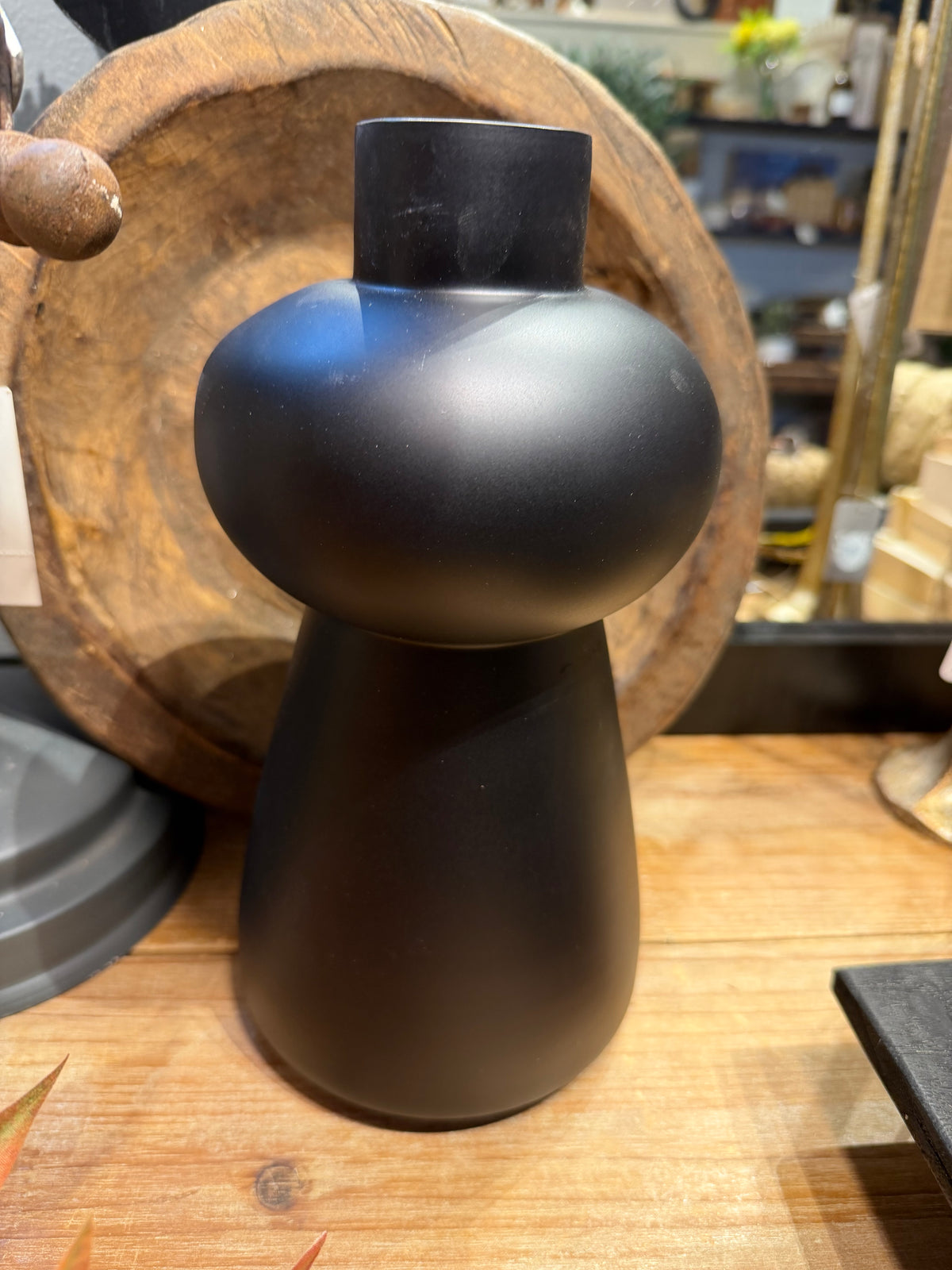 5”D x 10”H Black Vase