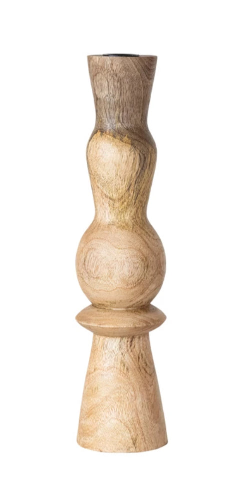Carved Wood Taper Holder