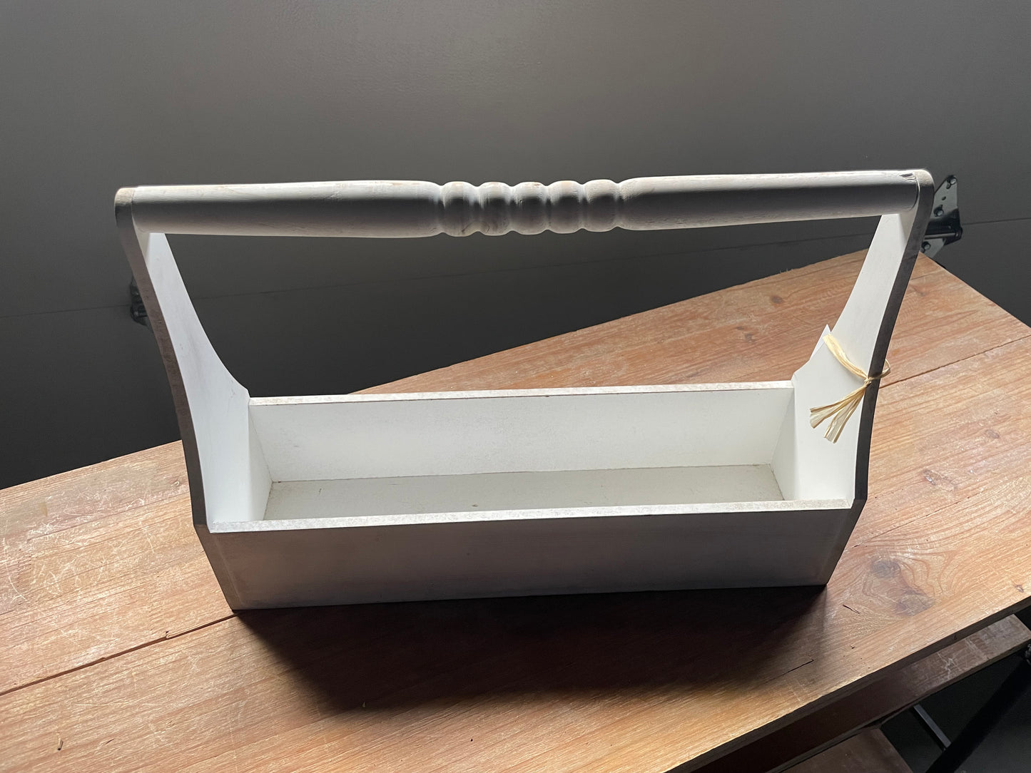 Whitewash wood rectangle toolbox