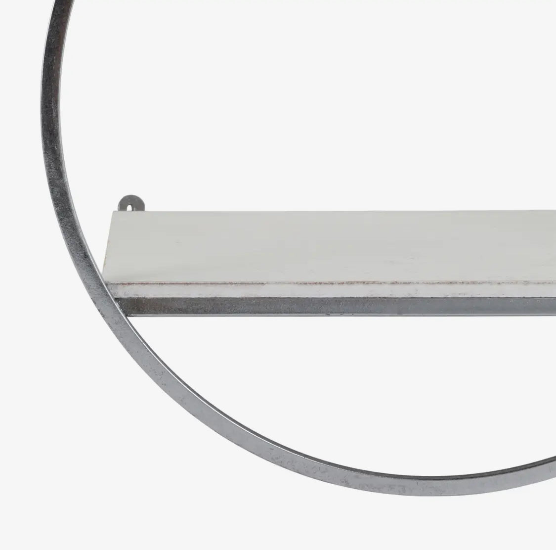 12” Silver Metal/White Wood Wall Shelf