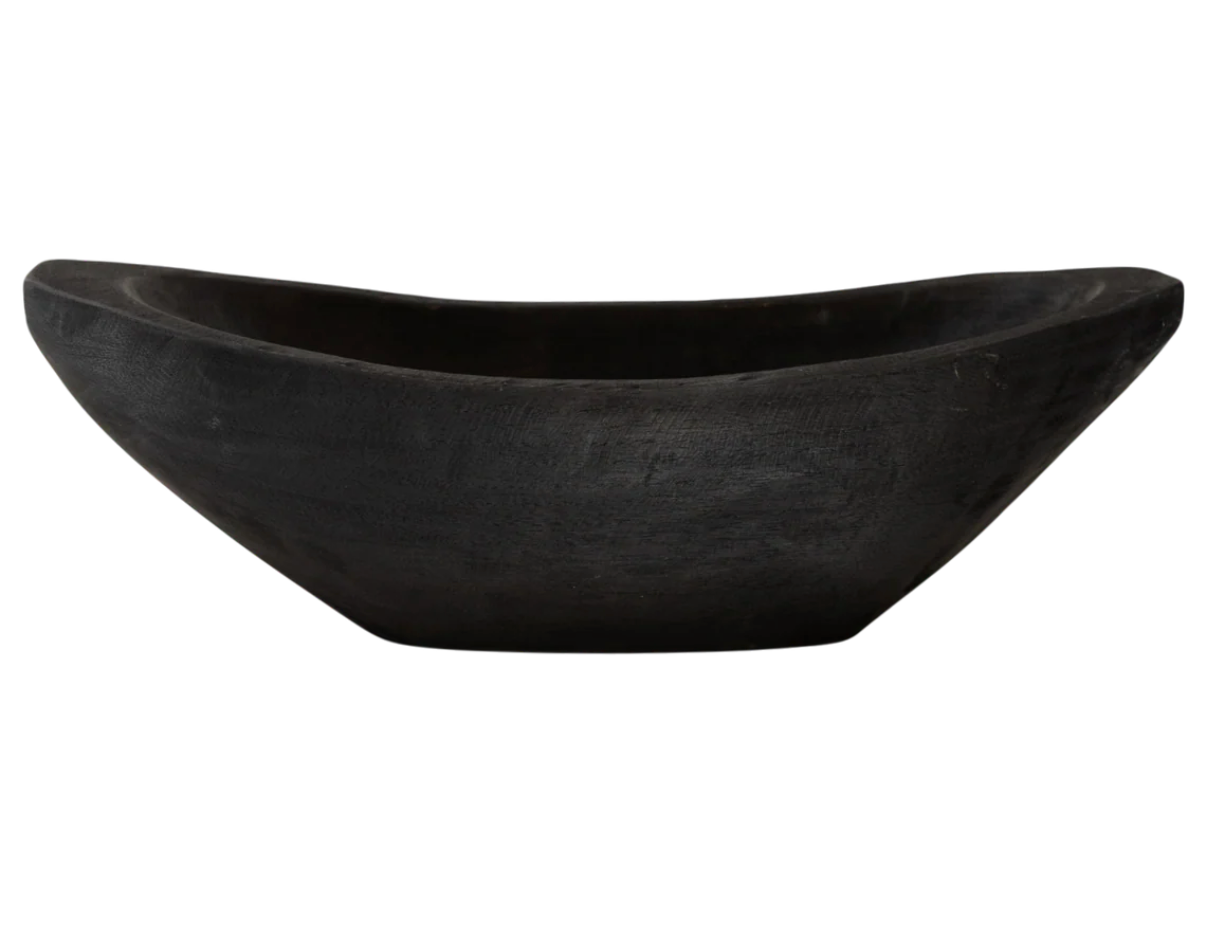 Black Wood Dough Bowl