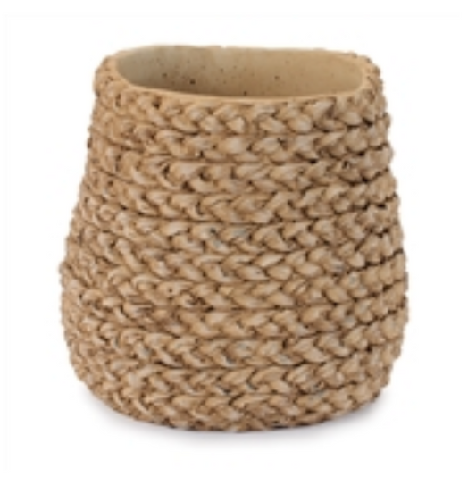 7”H Basket Weave Cement Container