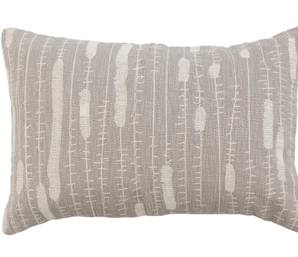 Embroidered Lumbar Pillow