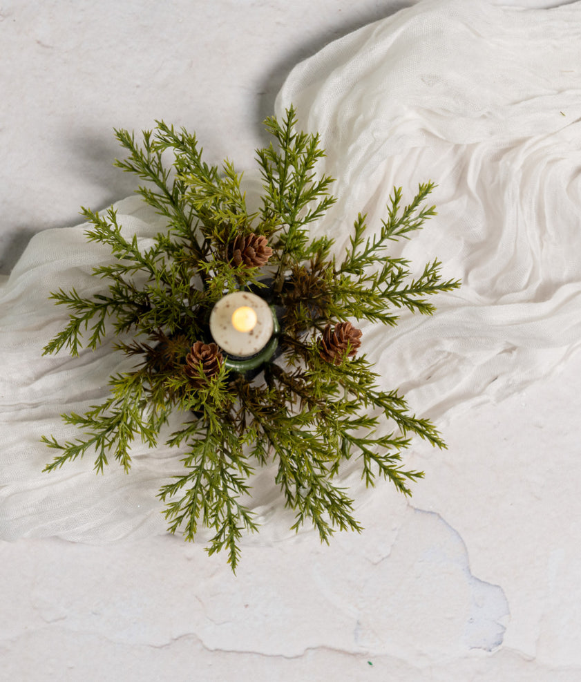 Prickly Pine Taper Candle Ring
