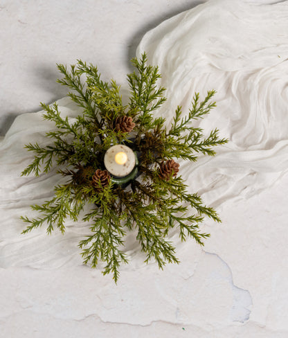 Prickly Pine Taper Candle Ring