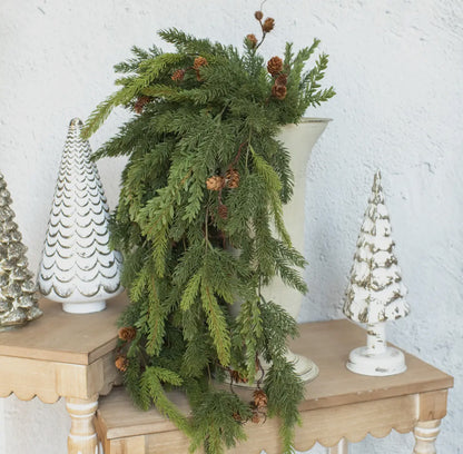 34” White Spruce & Tsuga Hemlock Hanging Vine