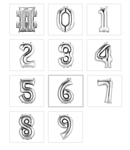 34” Gold/Silver Number Balloons 0-9