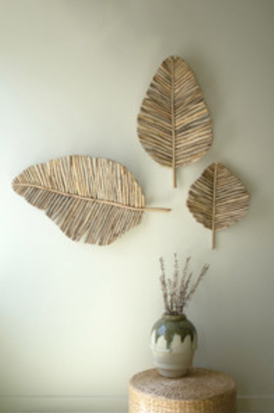Teakwood Leaf Wall Art-Lg