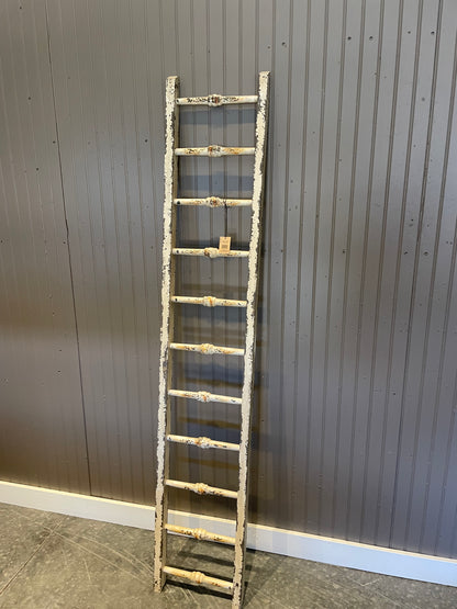 Distressed white Wood Decorative Ladder