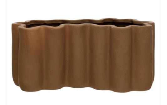 Stoneware Sculpted Planter