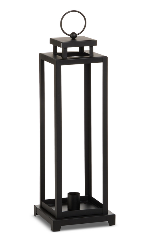 14.5” Black Lantern Candle Holder
