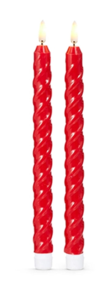 10.5” Red Twist Taper Candles