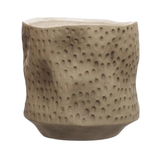 Debossed Stoneware Planter