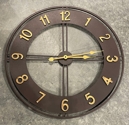 Metal Clock w/Gold Numbers