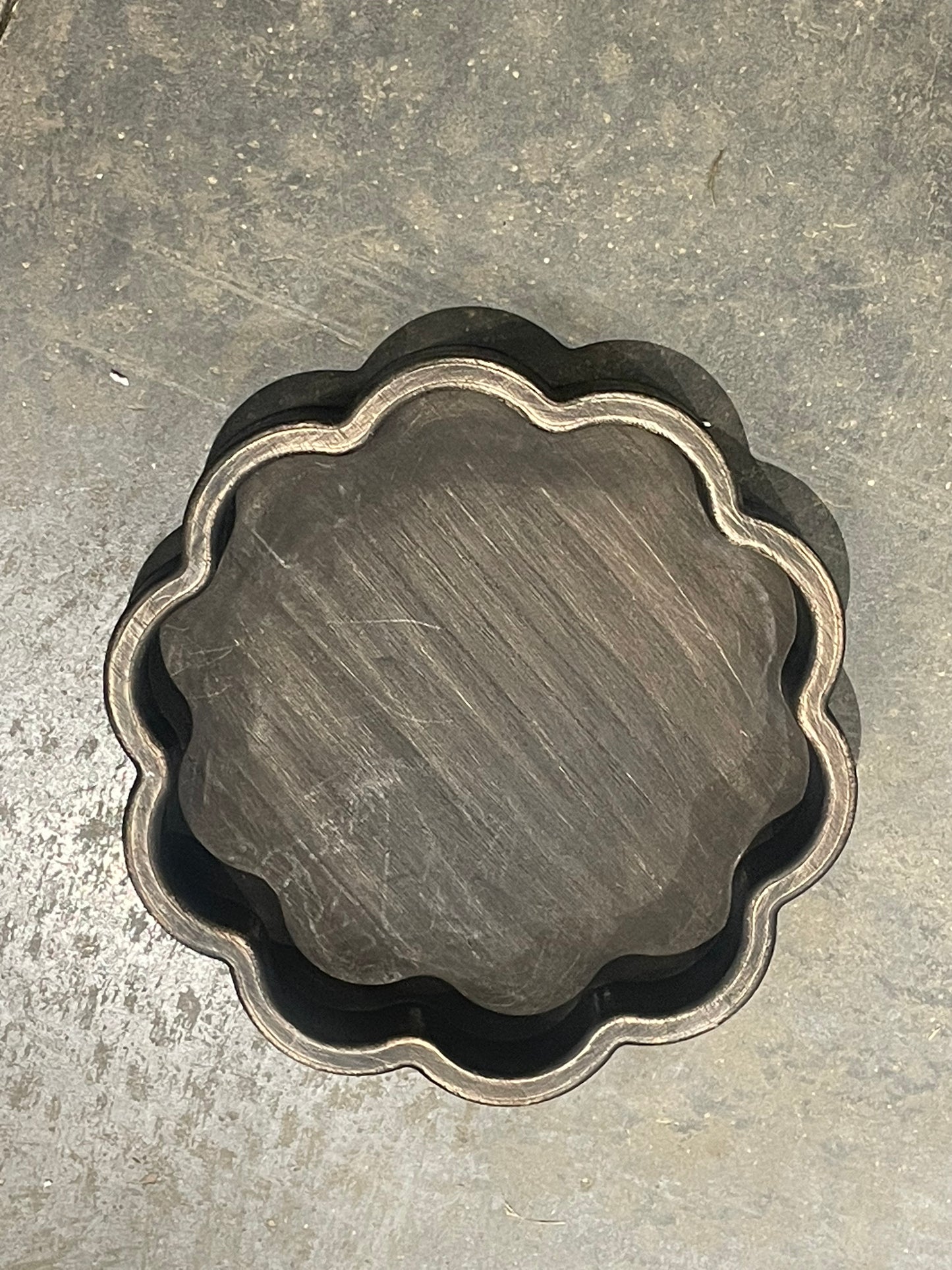 Black Wooden Scalloped Tray