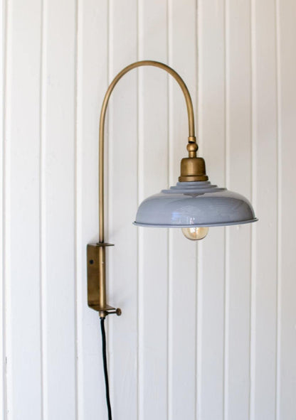 Metal Wall  Light w/ Grey Shade