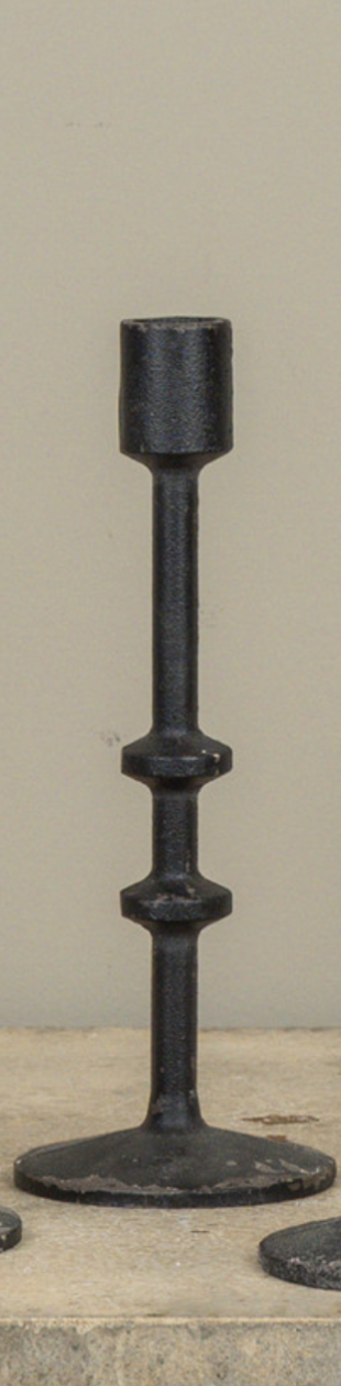 9.25” Aged Black Taper Candlestick