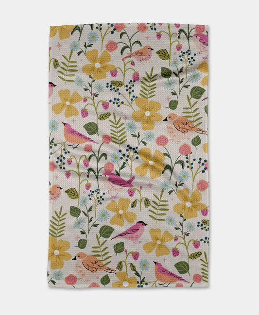 Summer Songbirds Tea Towel