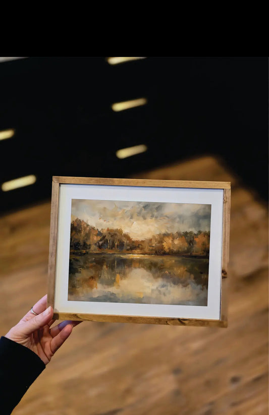 5”x7” Fall Lake Wood Sign