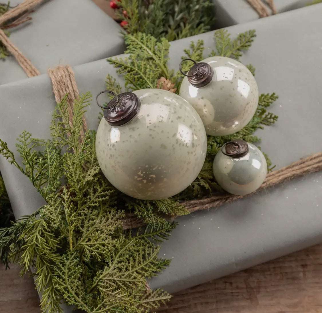 4” White Kugel Ornament
