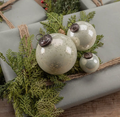 4” White Kugel Ornament