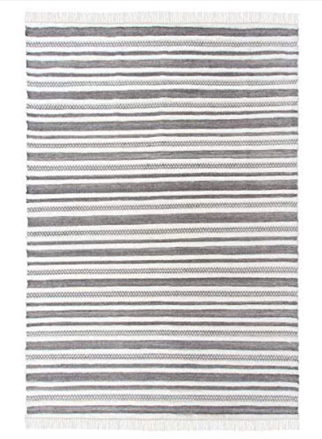 Textured Stripe Pattern Wool Rug