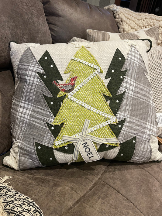 “Noel” Christmas Tree Pillow