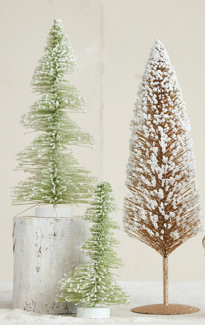 10-1/2” Bottle Brush Tree w/ Glitter & Beads
