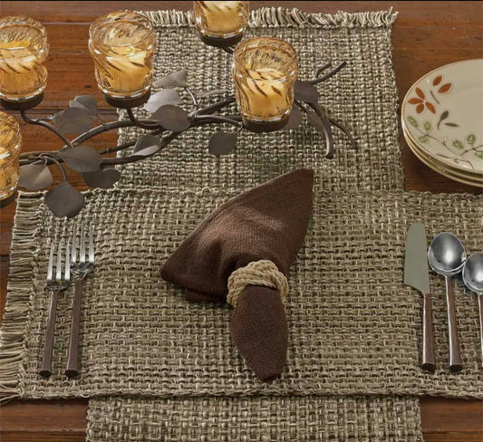 36”L Espresso Tweed Table Runner