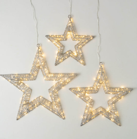 Silver Lighted LED Star-Small