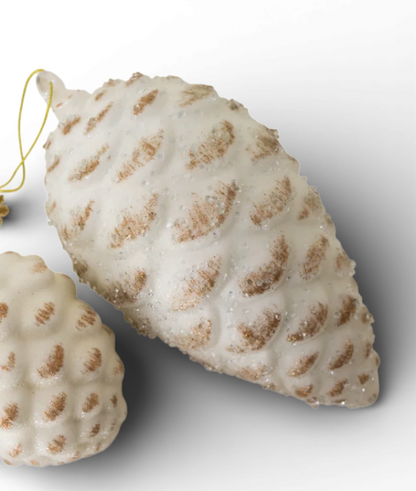Cream/Gold Pinecone Ornament