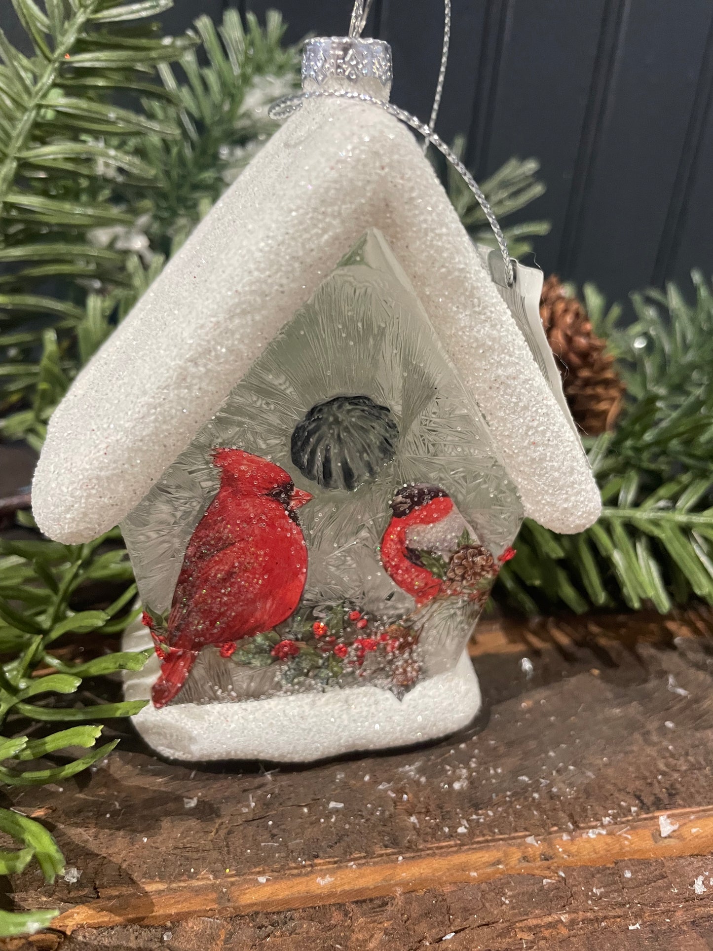 Cardinal Bird house Ornament-2 Styles