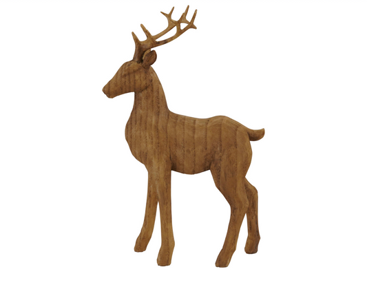 9-1/2”H Resin Deer-Wood Finish