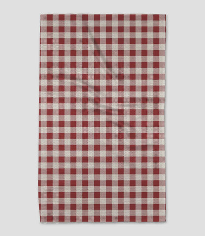 Christmas Gingham Red Tea Towel