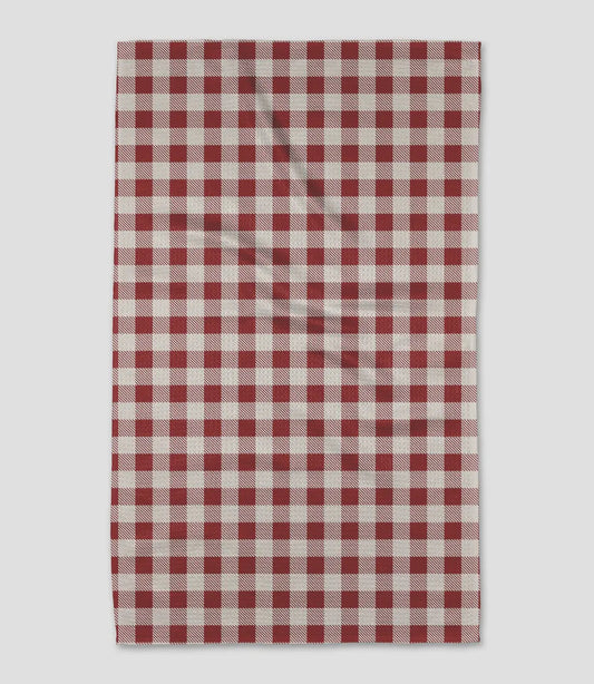 Christmas Gingham Red Tea Towel