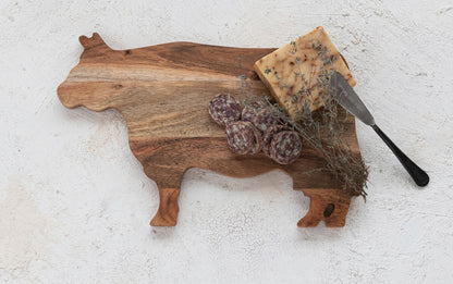 Acacia Wood Cow Shaped Cutting Board