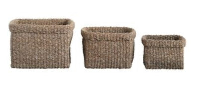 Square Natural Woven Seagrass Basket-sm