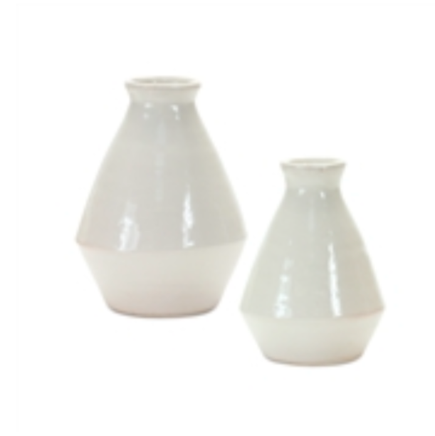 7” White Terra Cotta Vase