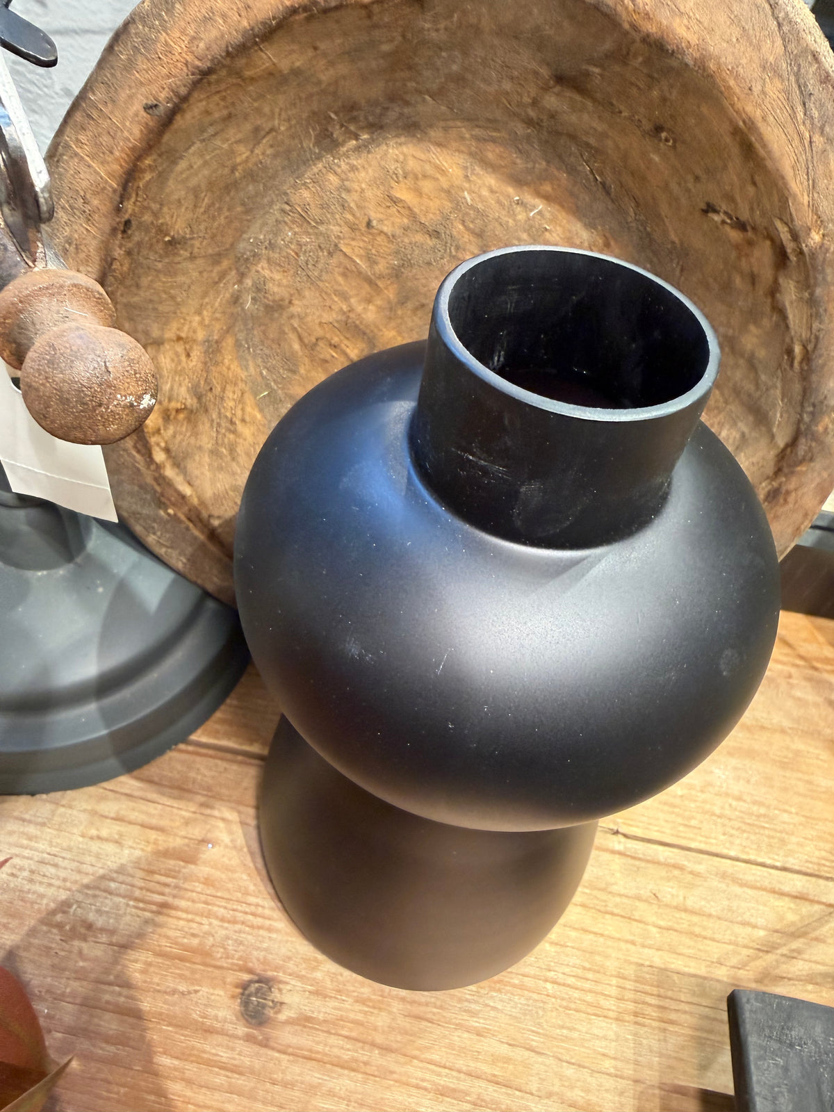 5”D x 10”H Black Vase