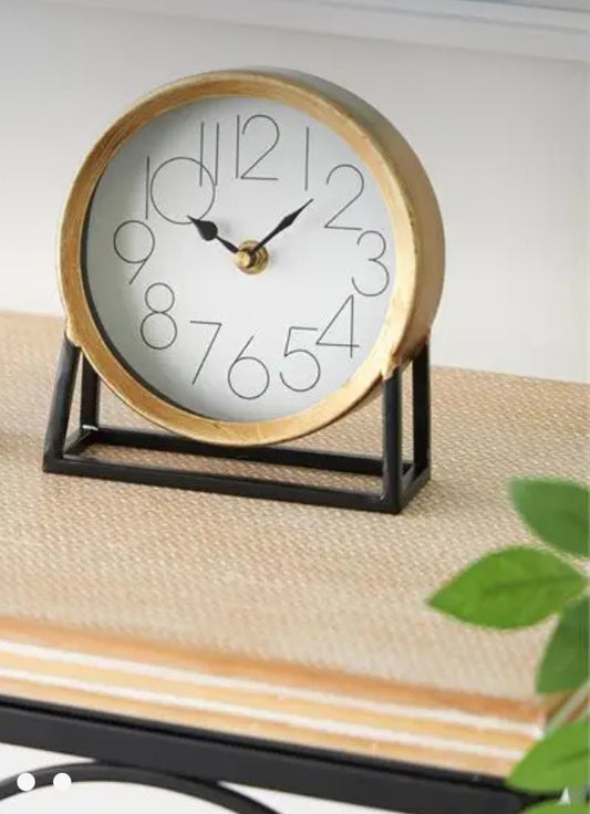 Gold Metal Table Top Clock