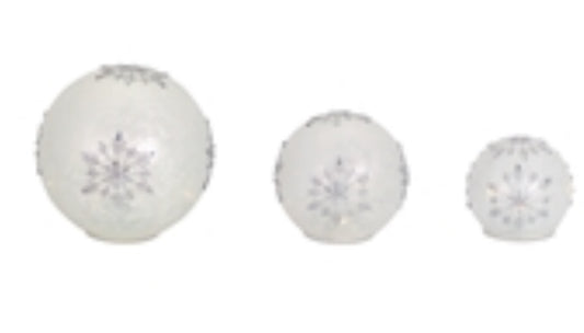 8” LED Snowflake Globes w/6 Hr Timer