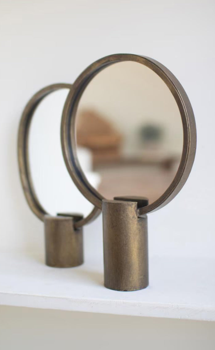 Table Top Antique Gold Mirror-Lg