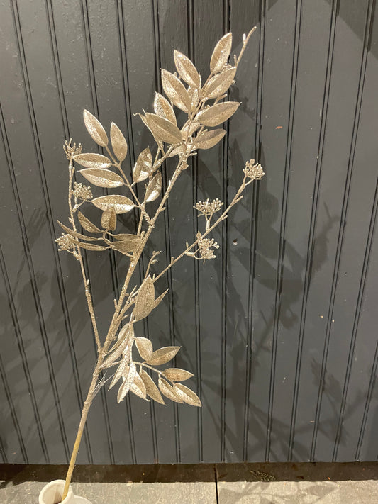 Pewter Leaf/Seed Spray