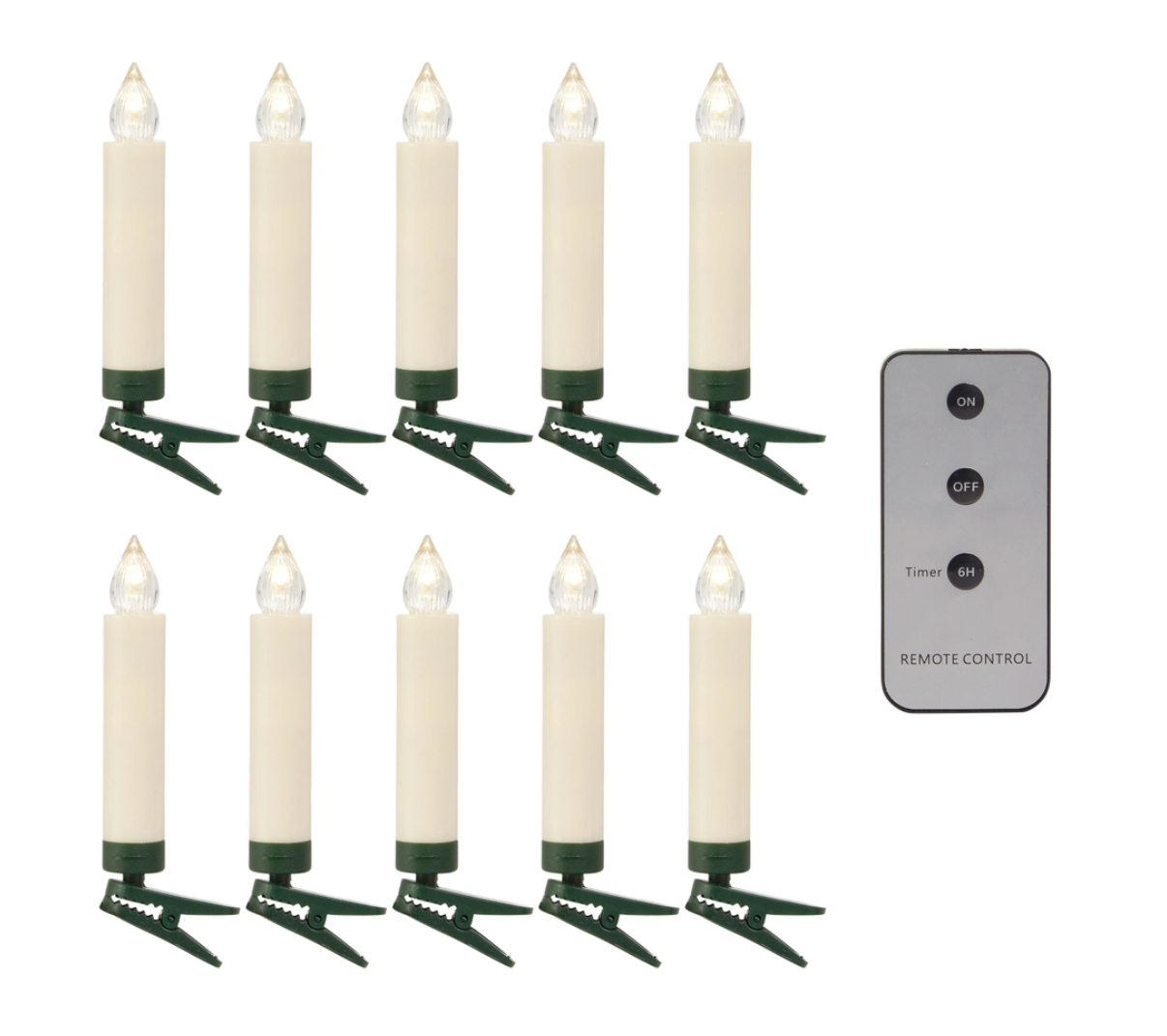 3” Clip-On Ivory Bulb Candles w/Remote