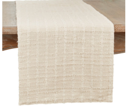 Textured Ivory Table Runner