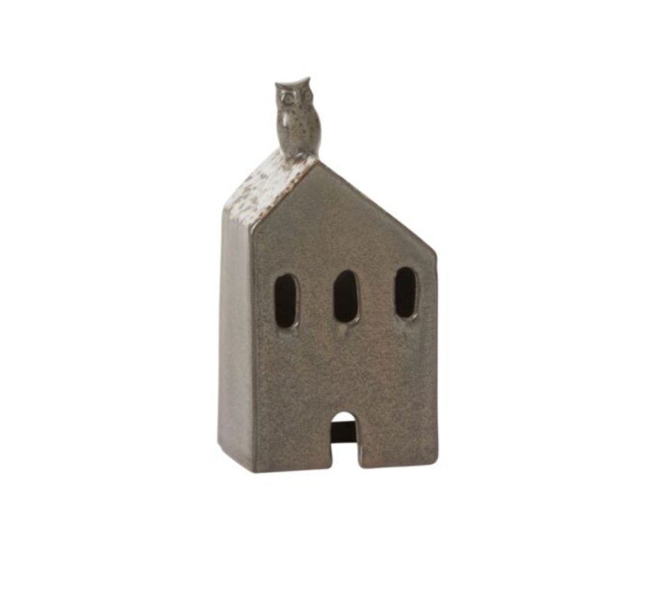 3” x 2” x 6.5” Charcoal Village house