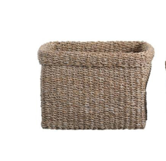 Square Woven Seagrass Basket-Med