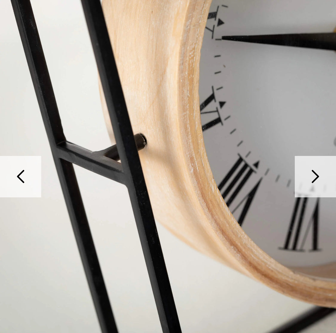 Wood and Metal Framed Desk Clock