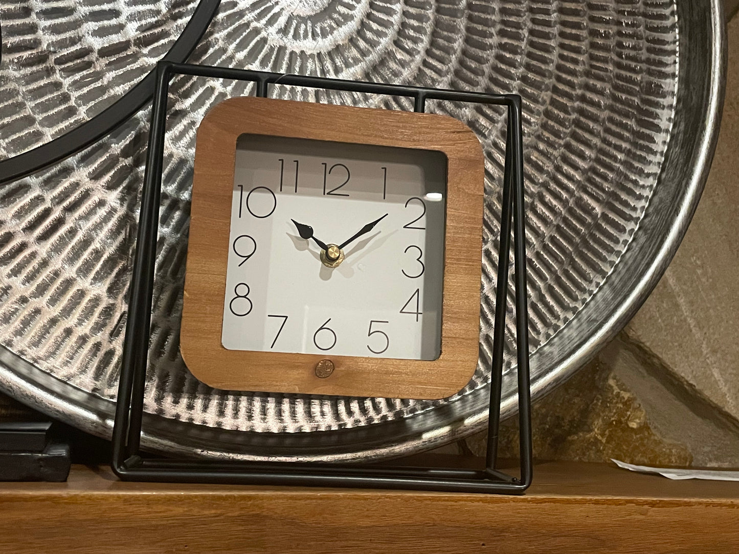 Modern Metal Framed Desk Clock