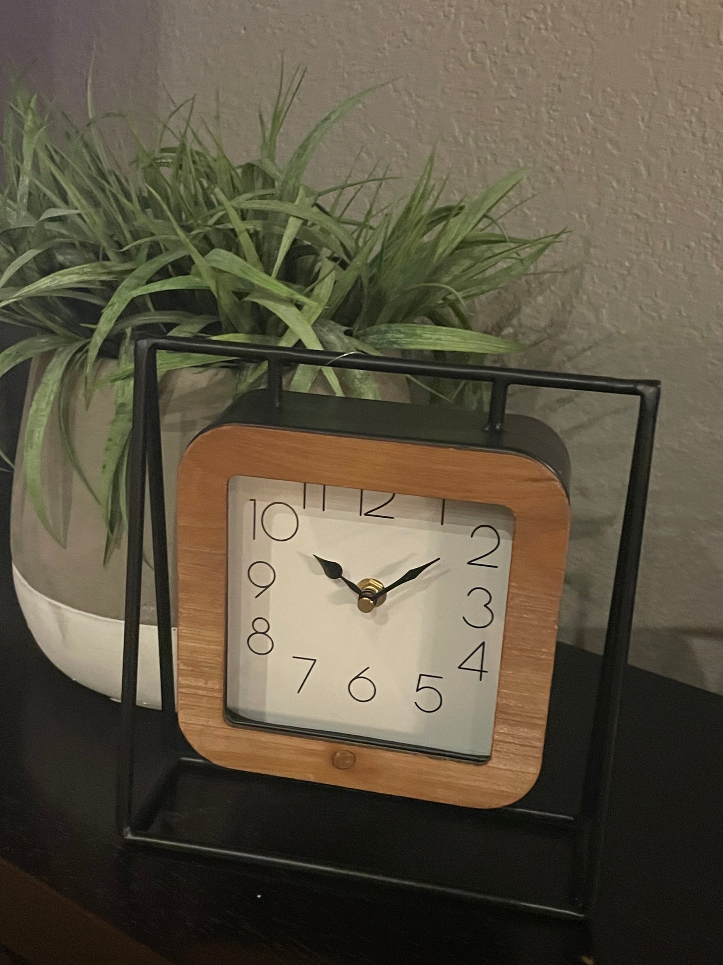 Modern Metal Framed Desk Clock